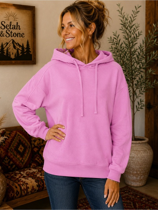 Zenana Outfitters Tops - Zenana Classic Women's Pink Pullover Hoodie